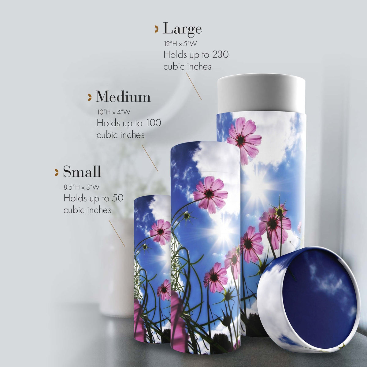 Commemorative Cremation Urns Morning Glories - Biodegradable & Eco Friendly Burial or Scattering Urn / Tube