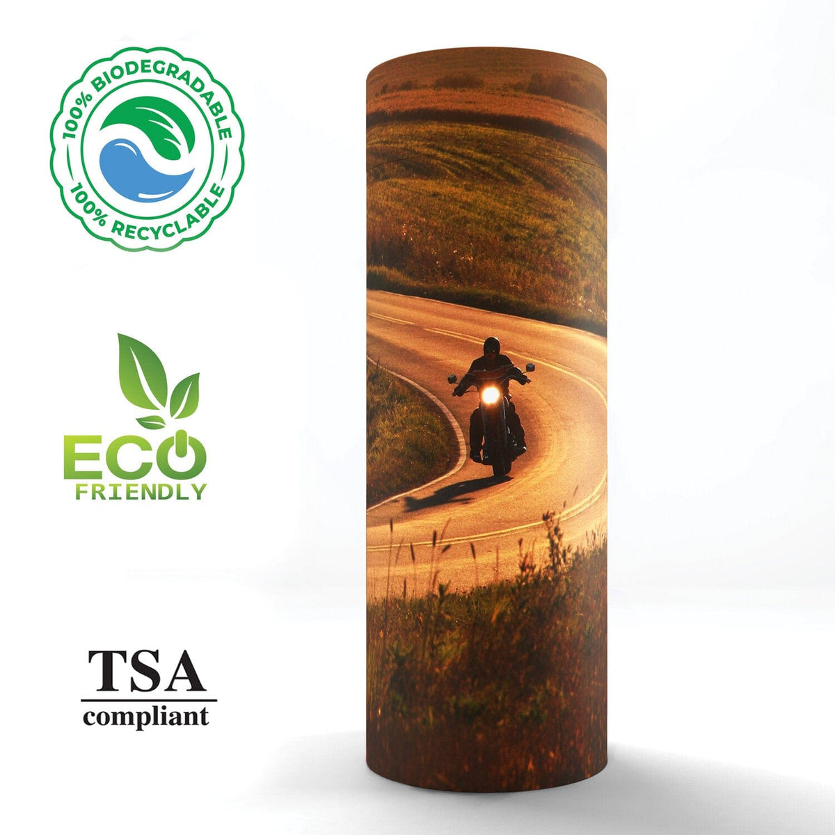 Commemorative Cremation Urns Motorcycle Biodegradable & Eco Friendly Burial or Scattering Urn / Tube