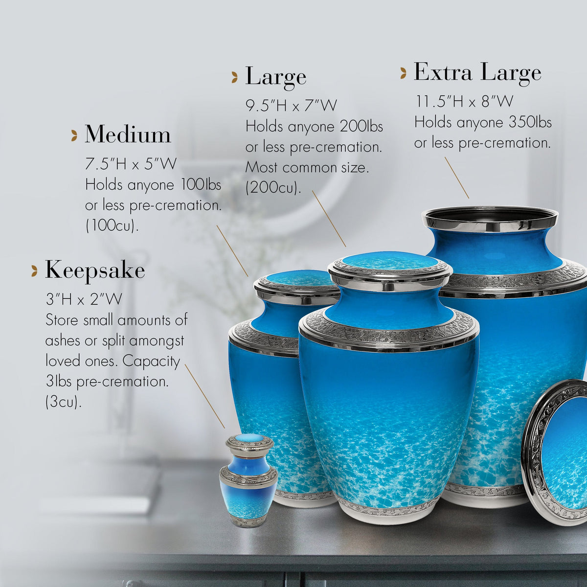 Commemorative Cremation Urns Ocean Tranquility Cremation Urn
