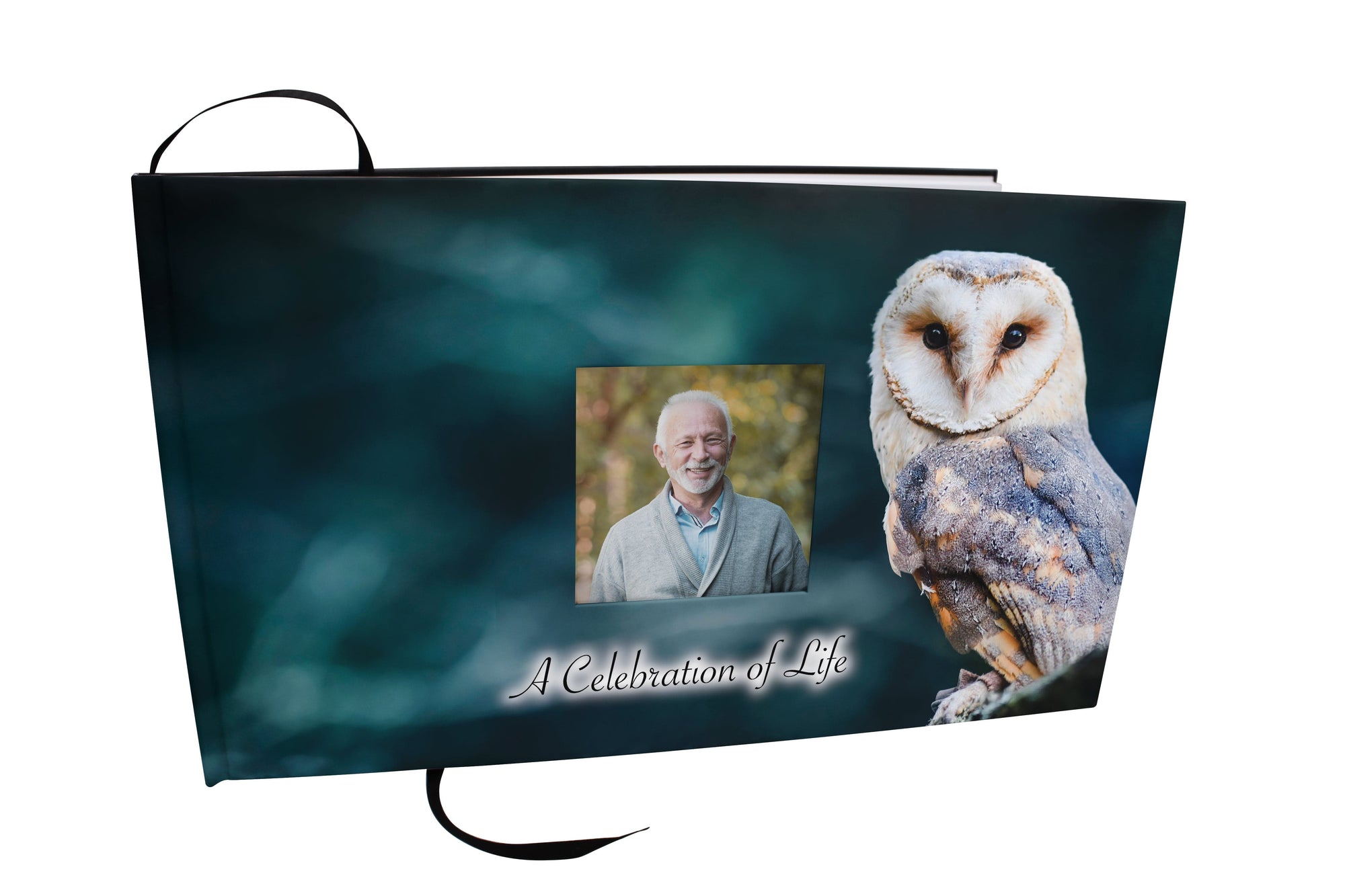 Commemorative Cremation Urns Owl Matching Themed 'Celebration of Life' Guest Book for Funeral or Memorial Service