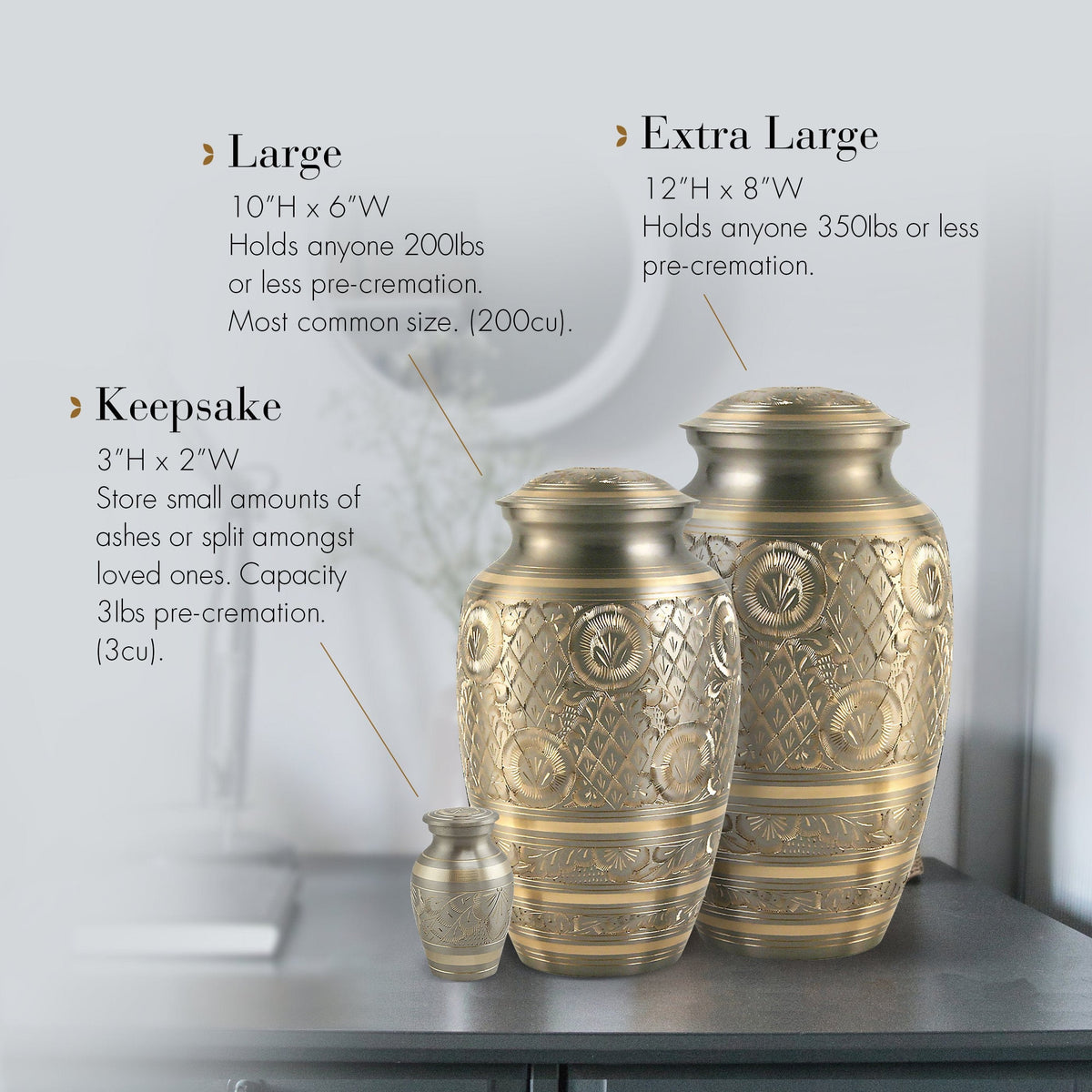 Commemorative Cremation Urns Platinum Majestic Radiance Cremation Urn
