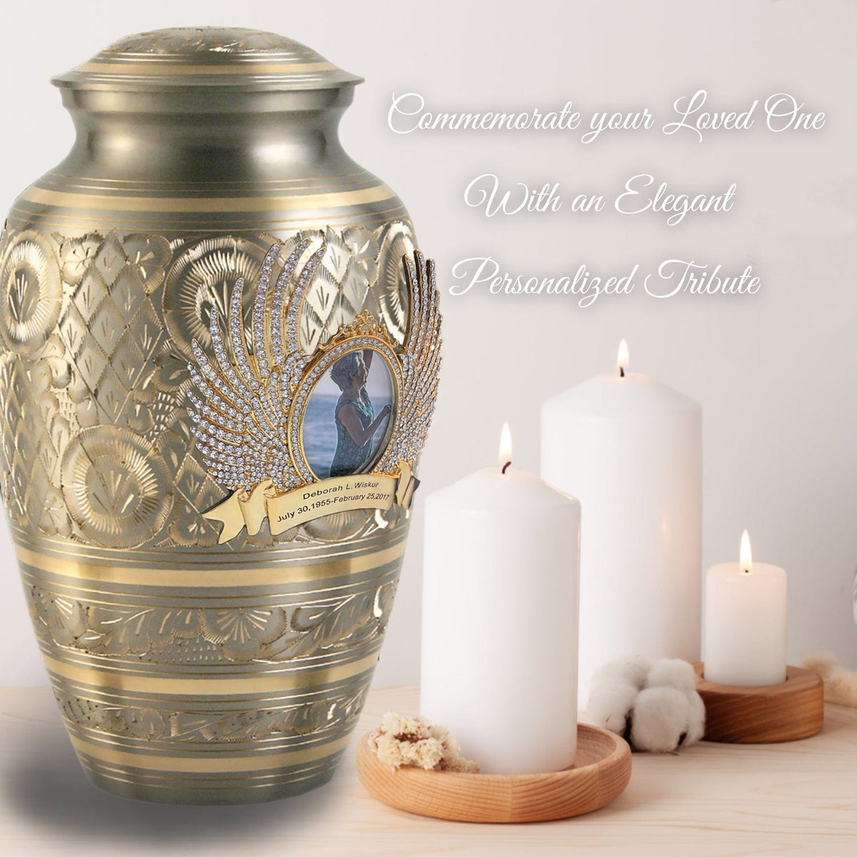 Commemorative Cremation Urns Platinum Majestic Radiance Cremation Urn