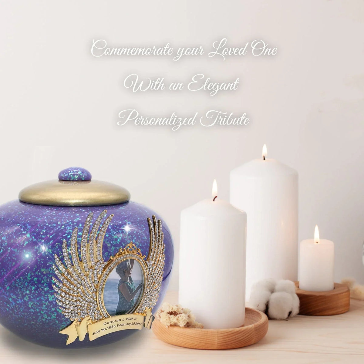 Commemorative Cremation Urns Purple Sparkle Cremation Urns