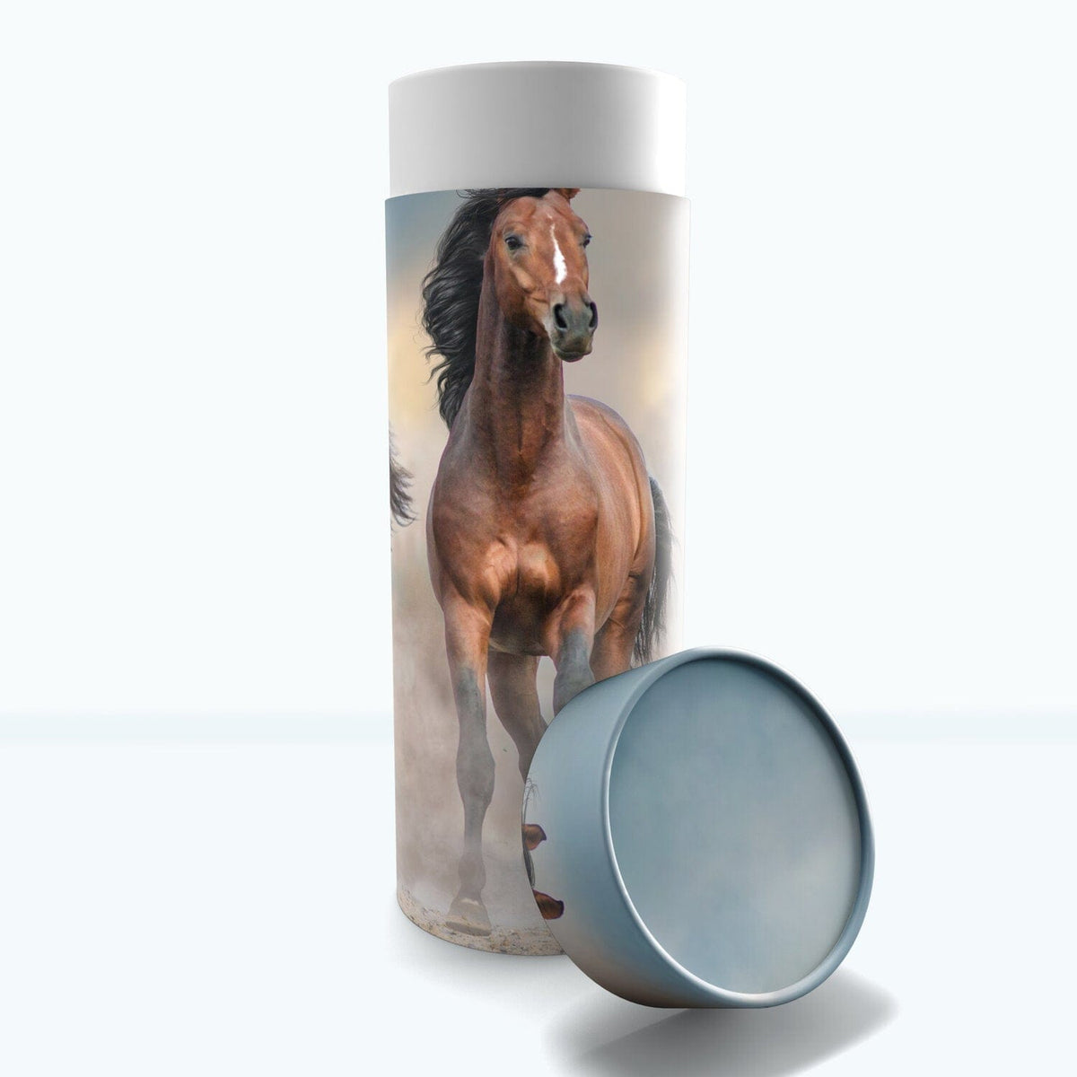 Commemorative Cremation Urns Small Wild Horses Biodegradable &amp; Eco Friendly Burial or Scattering Urn / Tube