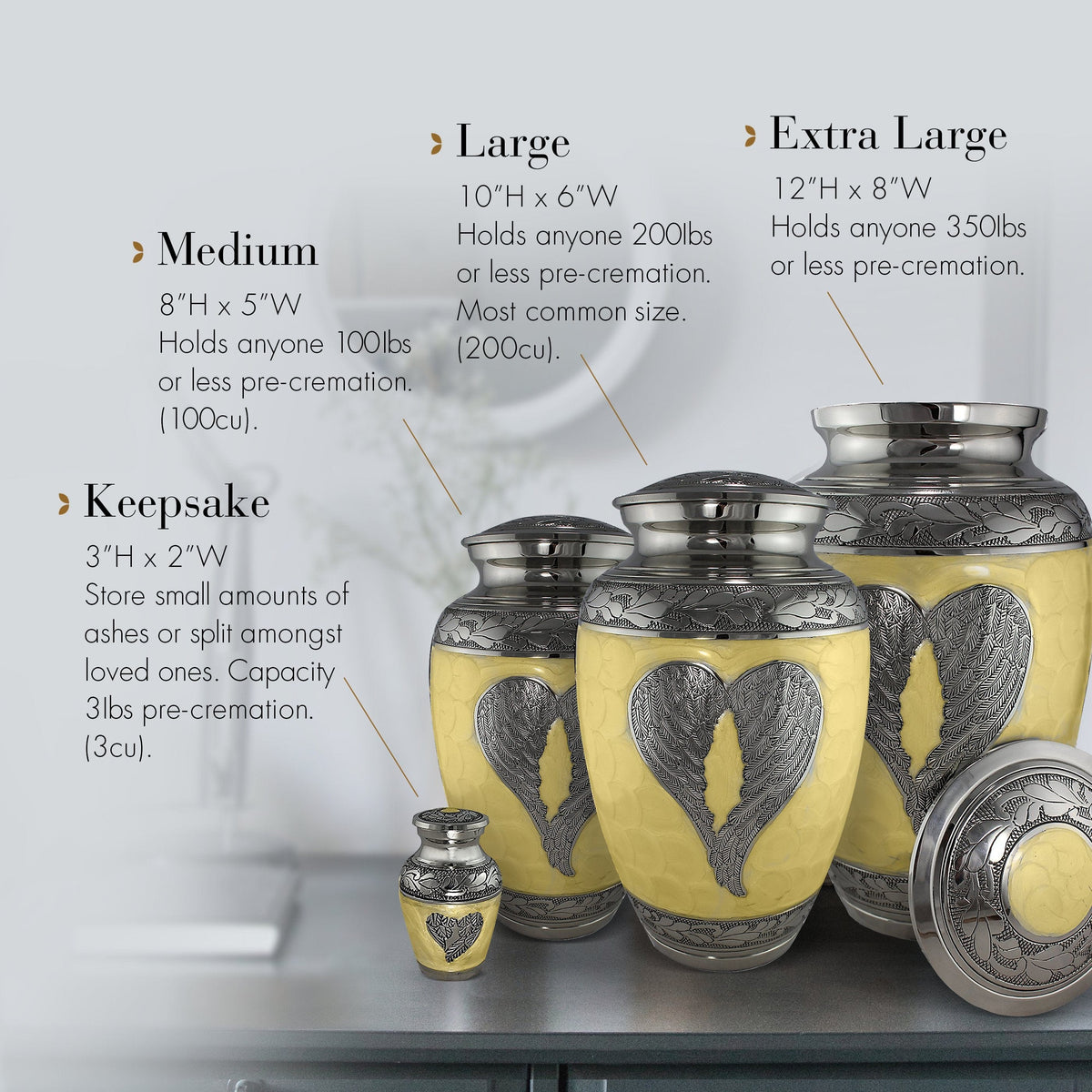 Commemorative Cremation Urns Sunshine Loving Angel Wings Cremation Urn