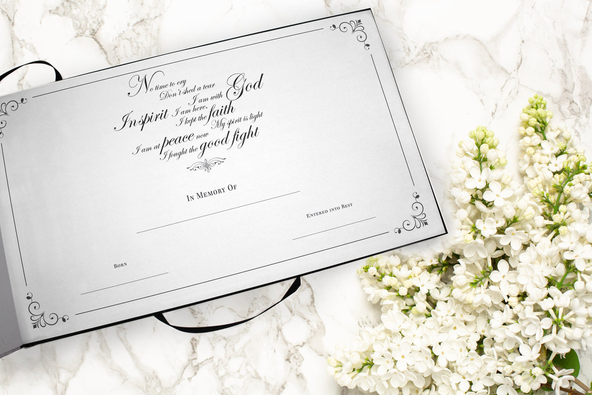 Commemorative Cremation Urns Traditional Camouflage Matching Themed 'Celebration of Life' Guest Book for Funeral or Memorial Service