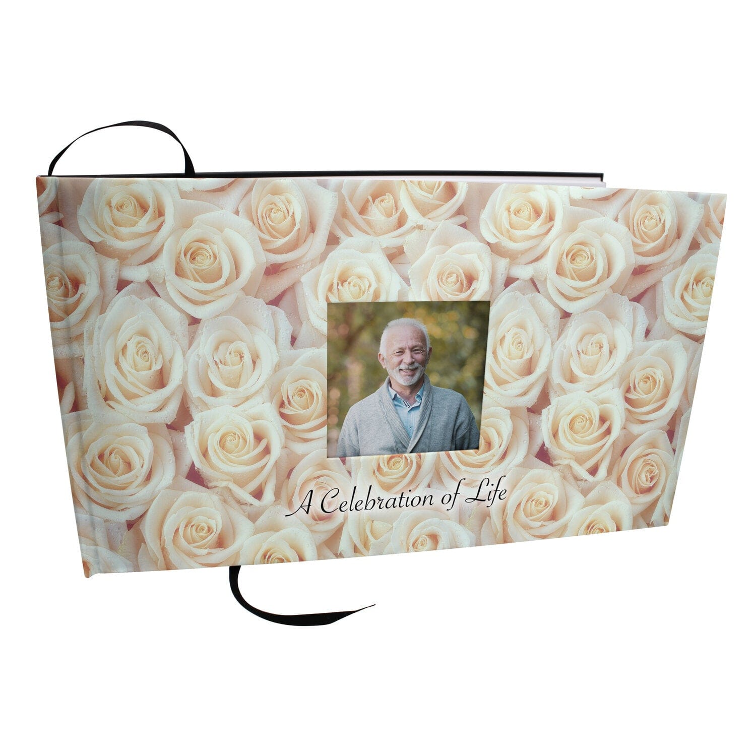 Commemorative Cremation Urns White Roses Matching Themed 'Celebration of Life' Guest Book for Funeral or Memorial Service