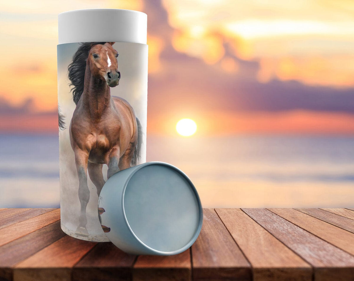 Commemorative Cremation Urns Wild Horses Biodegradable & Eco Friendly Burial or Scattering Urn / Tube