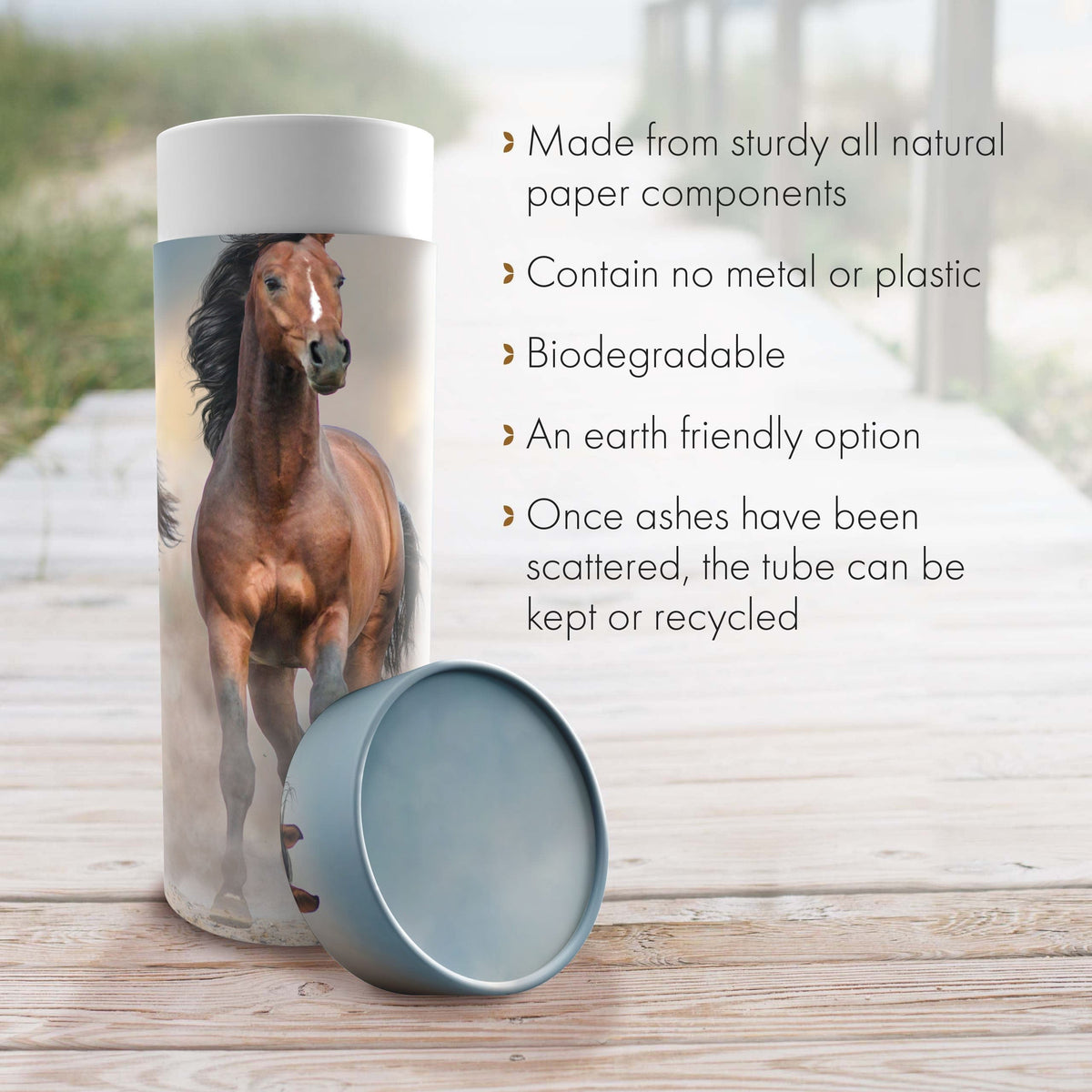 Commemorative Cremation Urns Wild Horses Biodegradable & Eco Friendly Burial or Scattering Urn / Tube