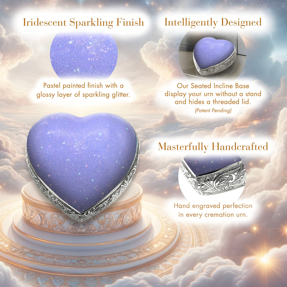 Sparkly Purple Baby or Child Cremation Urn