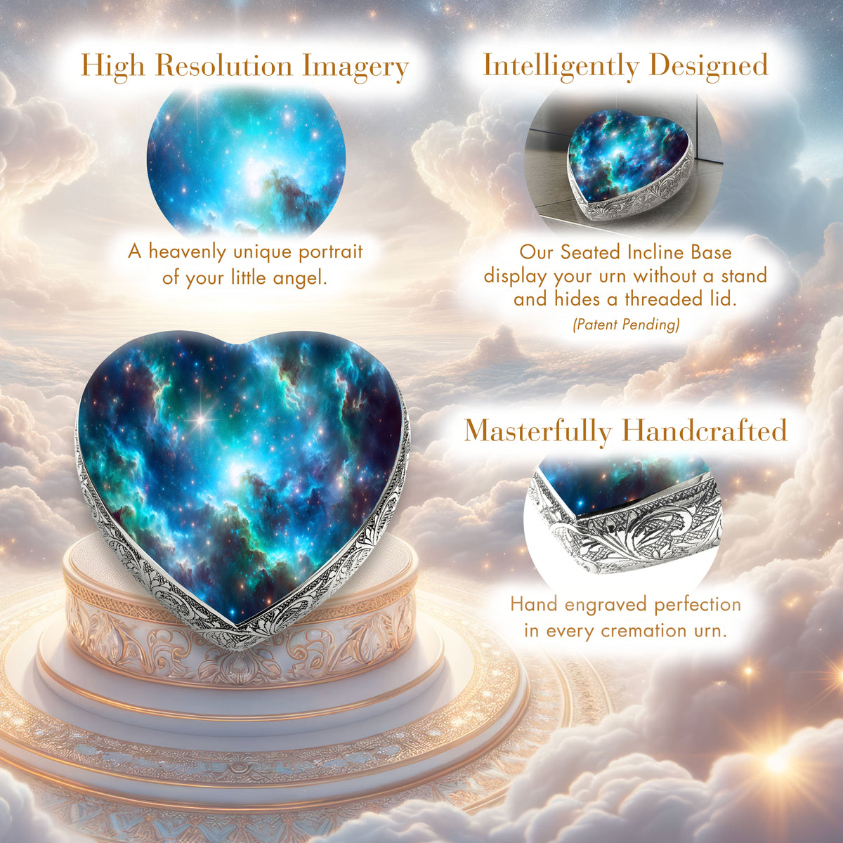 Blue Galaxy Baby Cremation Urn