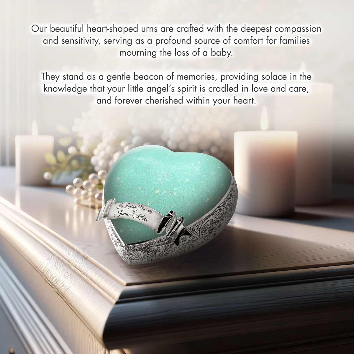 Sparkly Green Baby or Child Cremation Urn