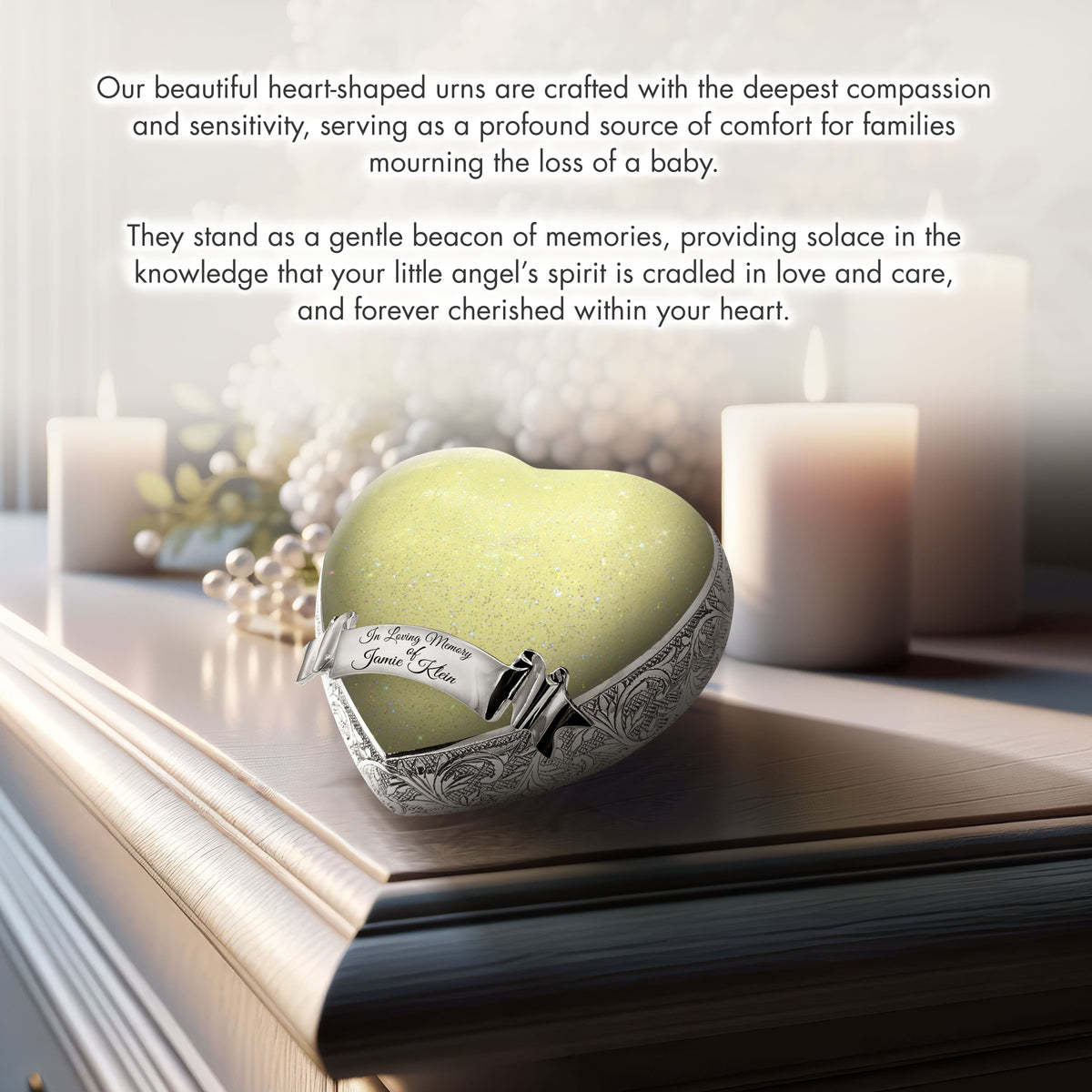 Sparkly Yellow Baby or Child Cremation Urn