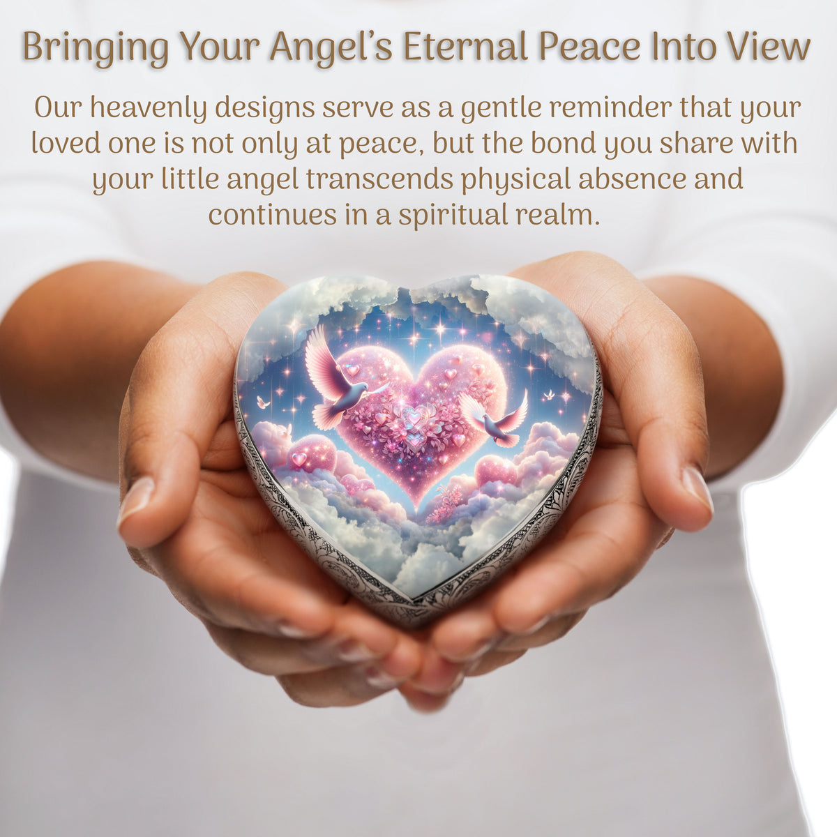 Pink Holy Doves Baby or Child Cremation Urn