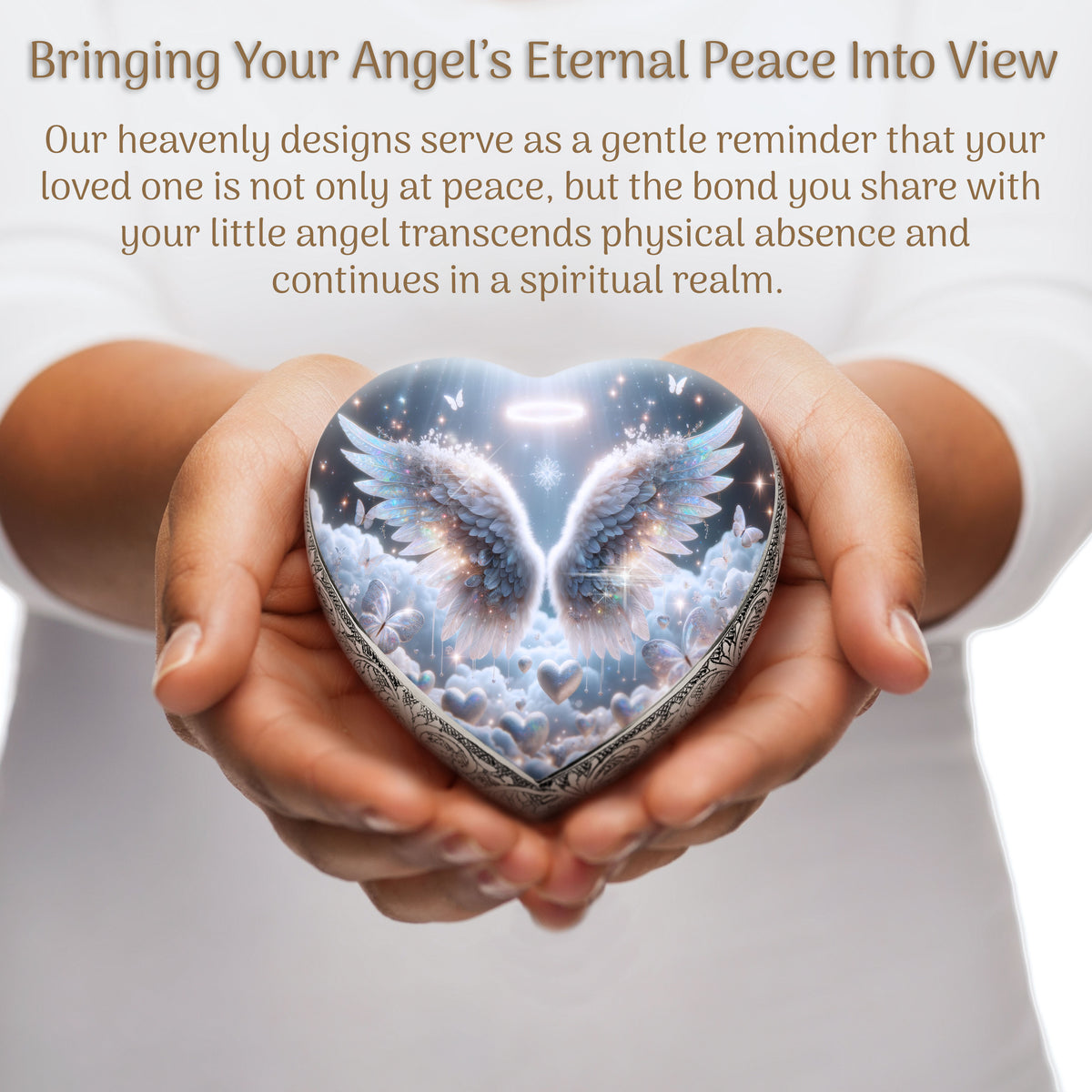 White Free Angel Baby or Child Cremation Urn