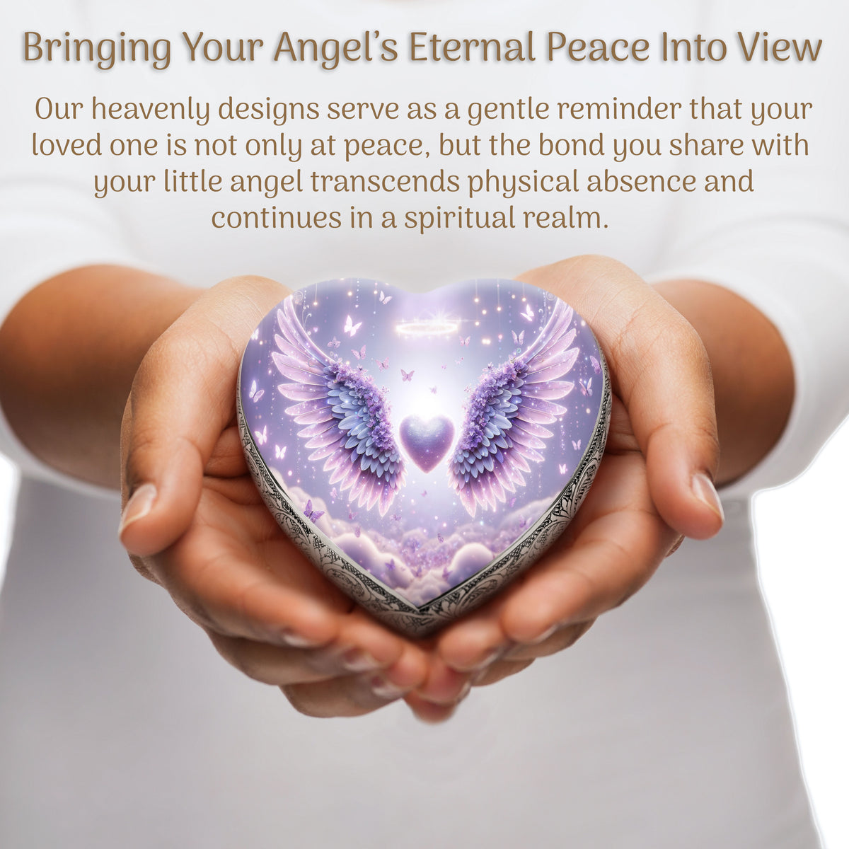 Purple Free Angel Baby or Child Cremation Urn