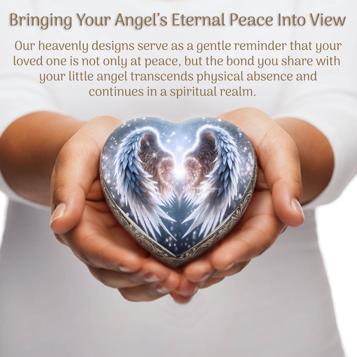 White Angel Embrace Baby or Child Cremation Urn