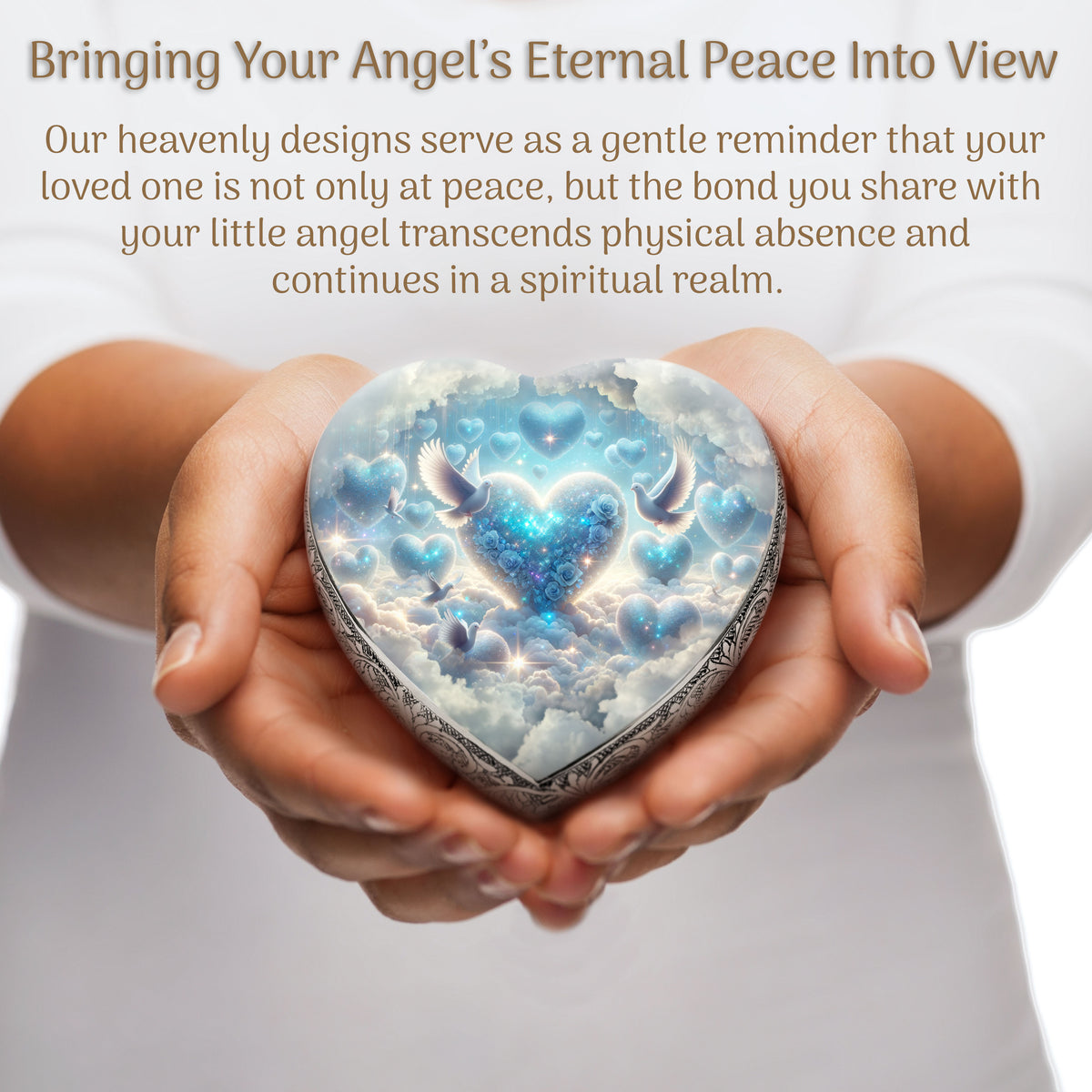 Blue Holy Doves Baby or Child Cremation Urn