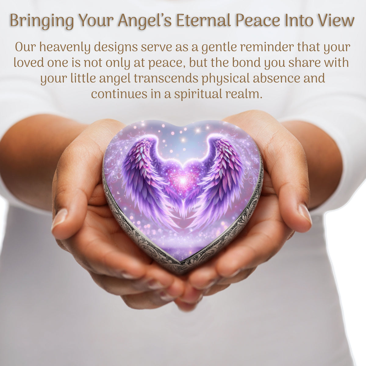 Purple Angel Embrace Baby or Child Cremation Urn