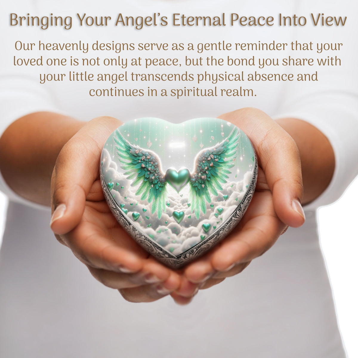 Green Free Angel Baby or Child Cremation Urn