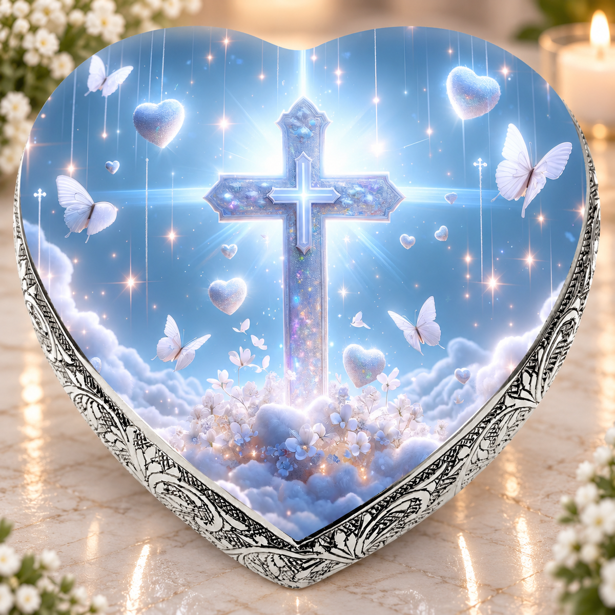 White Cross Baby or Child Cremation Urn