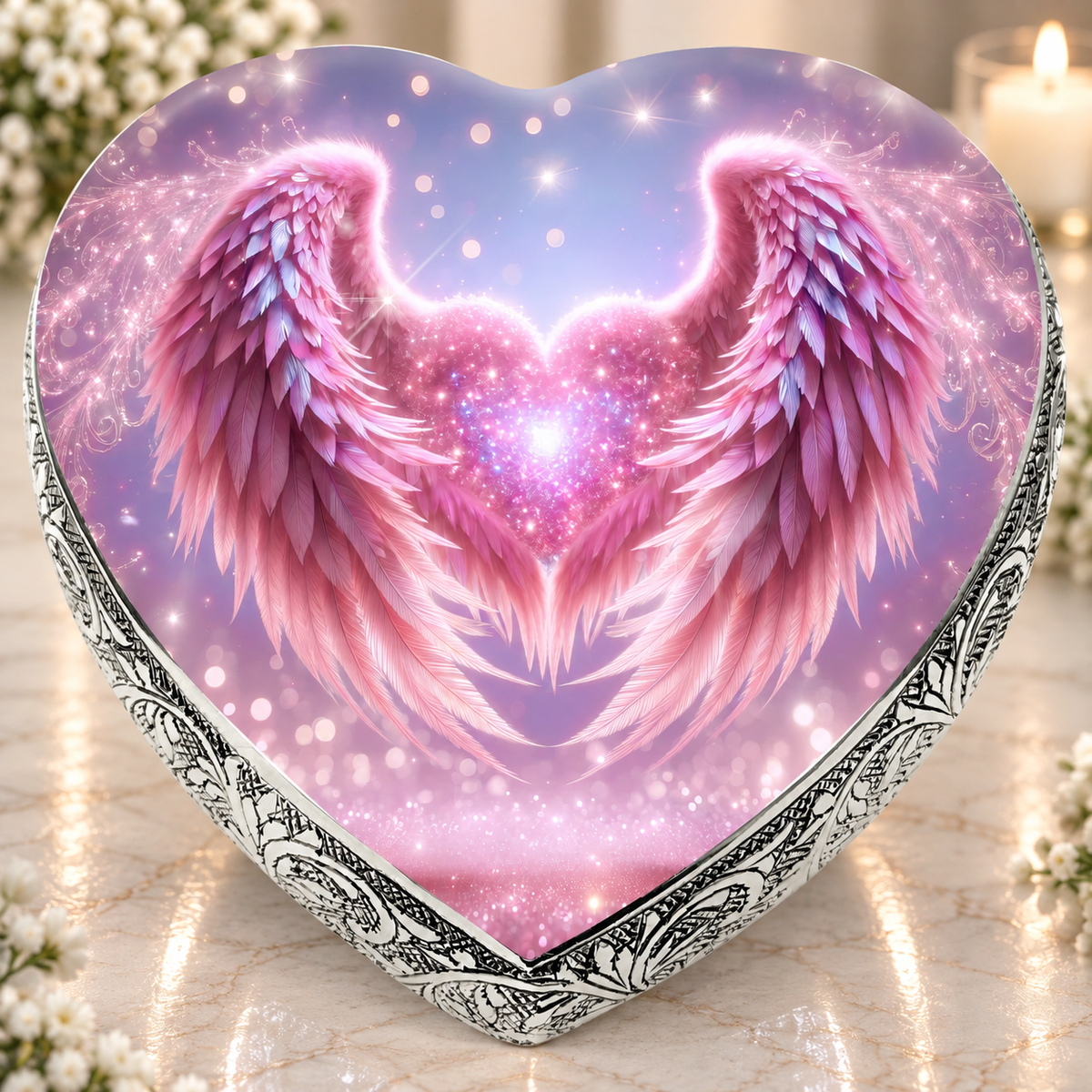 Pink Angel Embrace Baby or Child Cremation Urn