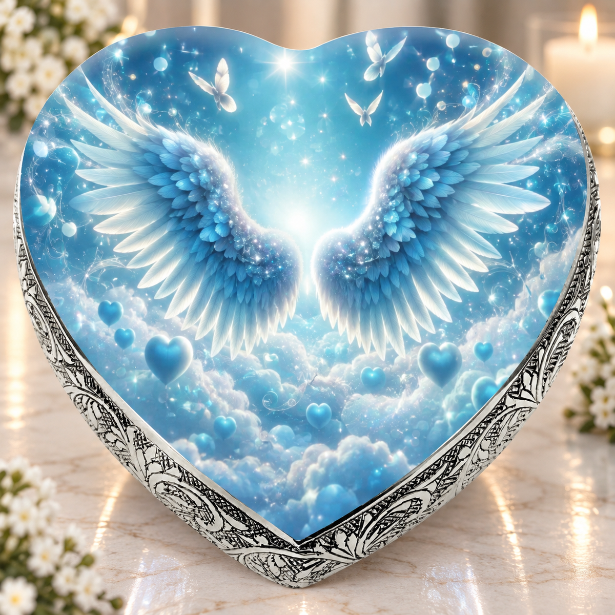 Blue Angel Embrace Baby or Child Cremation Urn