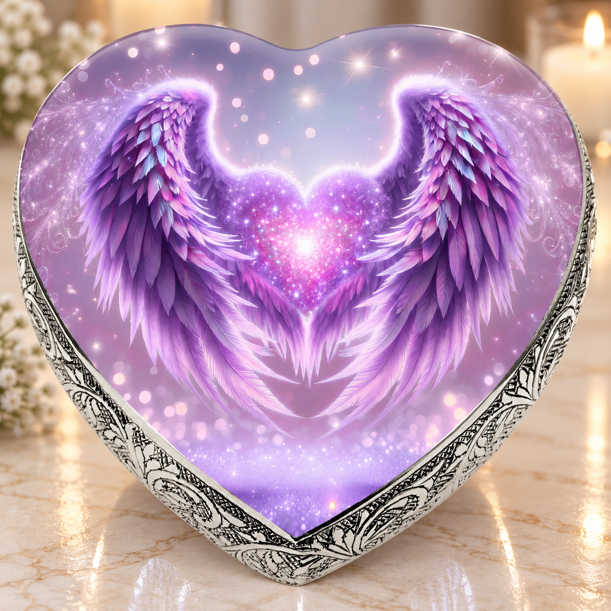 Purple Angel Embrace Baby or Child Cremation Urn