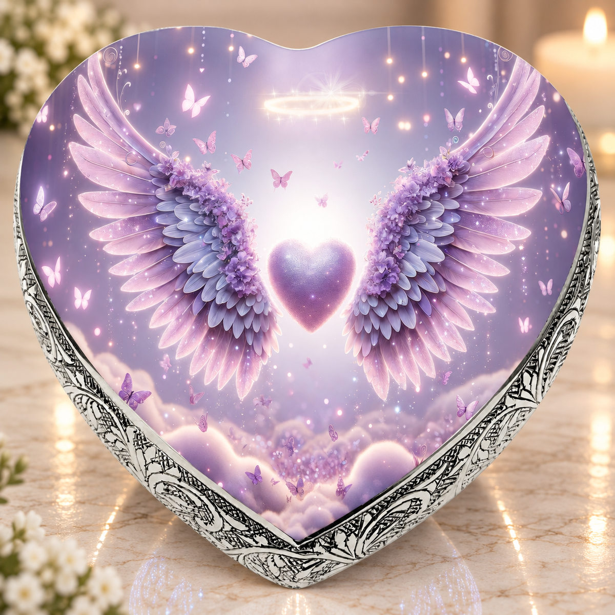 Purple Free Angel Baby or Child Cremation Urn