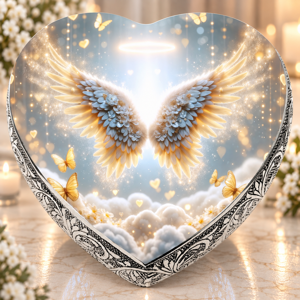 Yellow Free Angel Baby or Child Cremation Urn