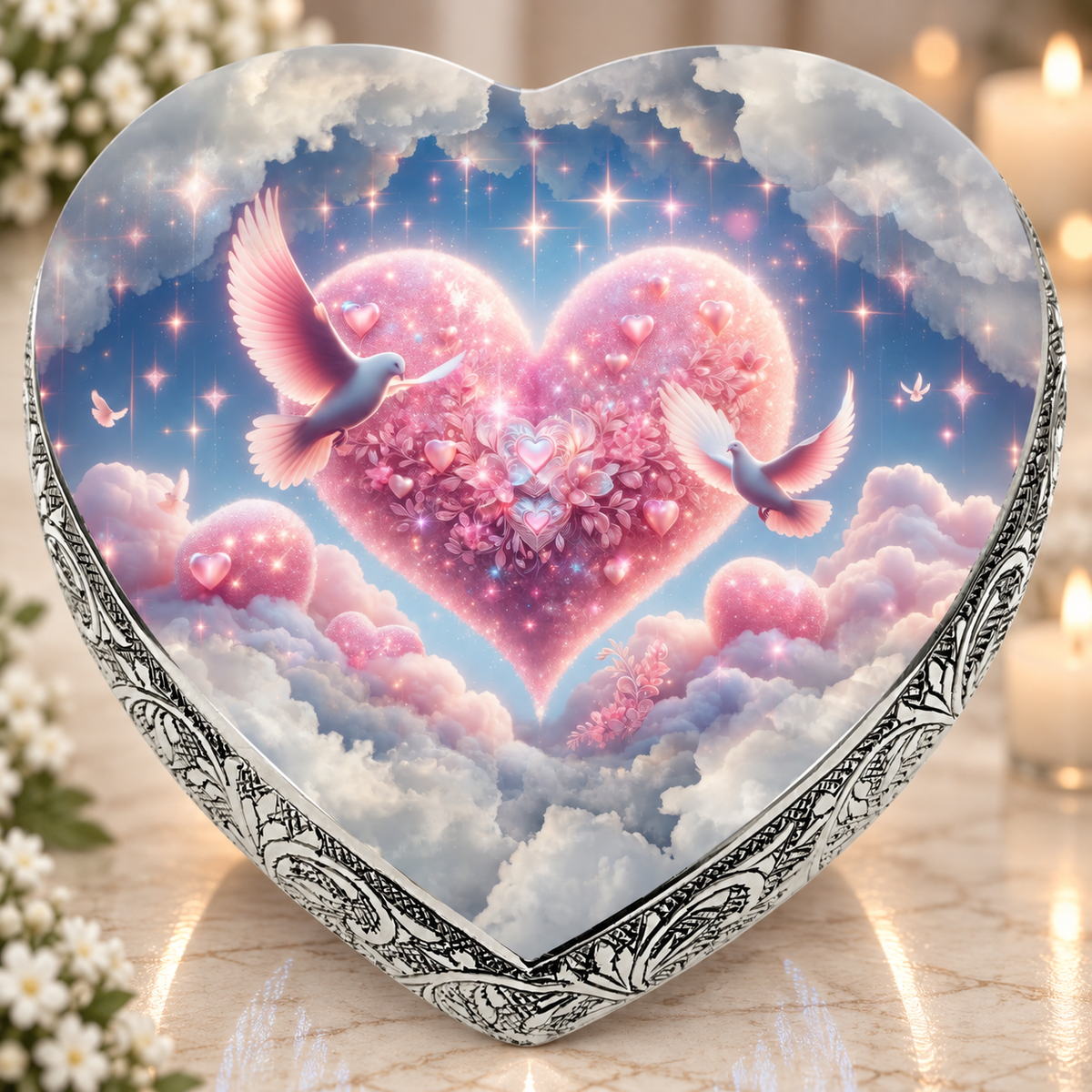 Pink Holy Doves Baby or Child Cremation Urn