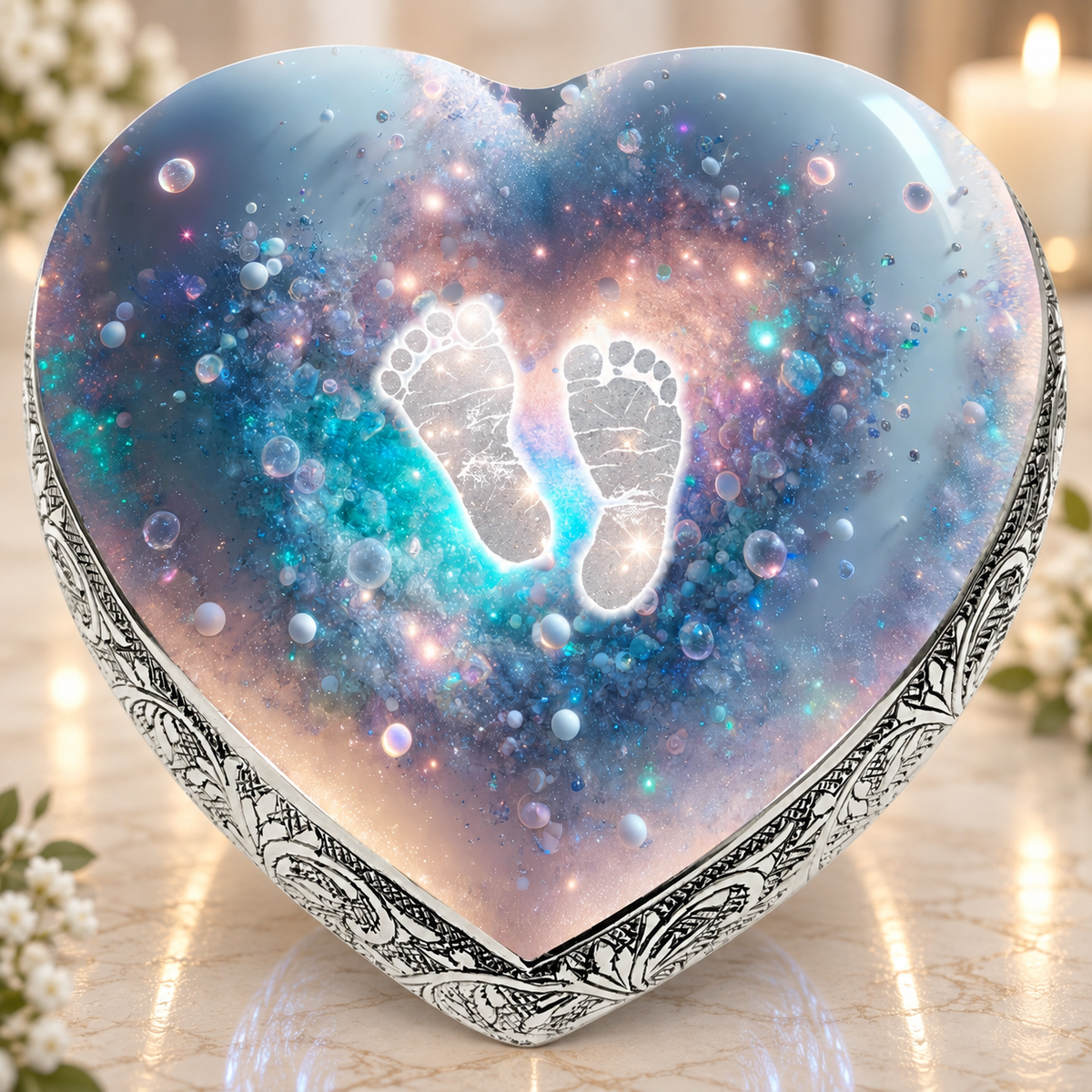 Opal Footprints Baby or Child Cremation Urn