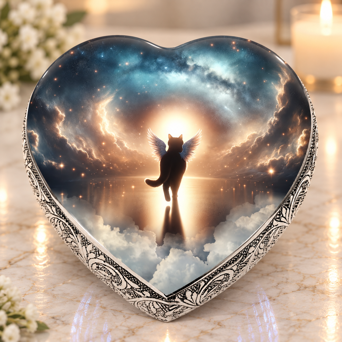 Celestial Symphony Cat Urns for Ashes & Cat Cremation Urn