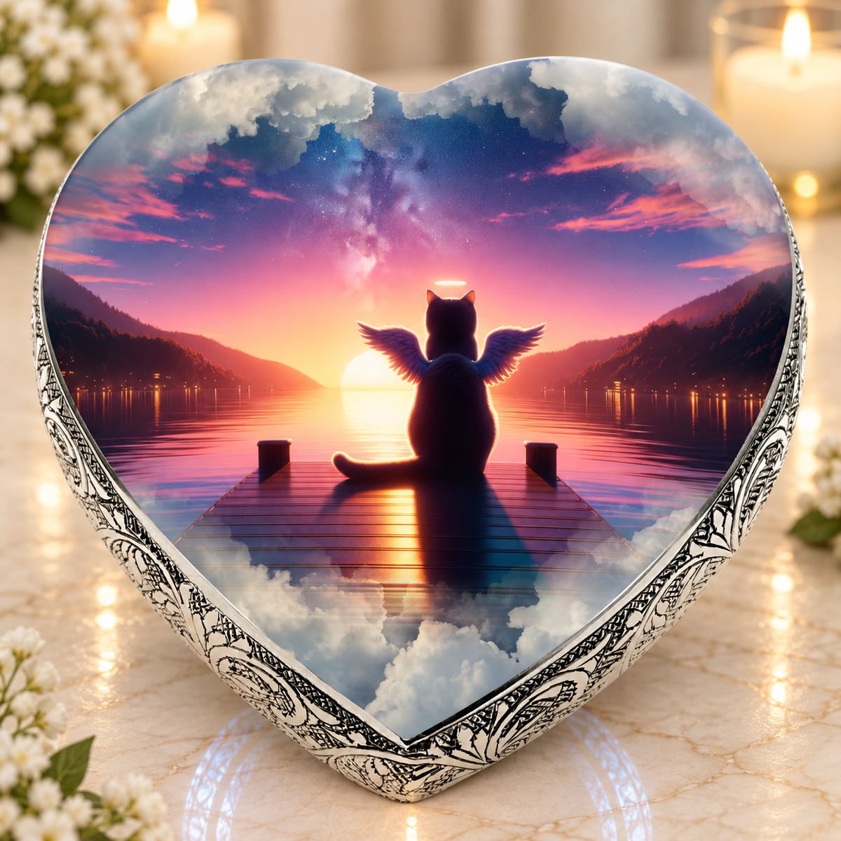 Starlit Serenity Cat Urns for Ashes & Cat Cremation Urn