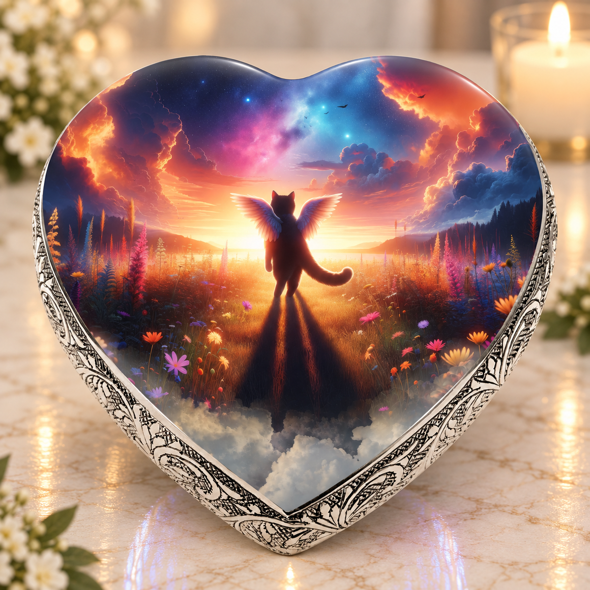 Galactic Gleam Cat Urns for Ashes & Cat Cremation Urn
