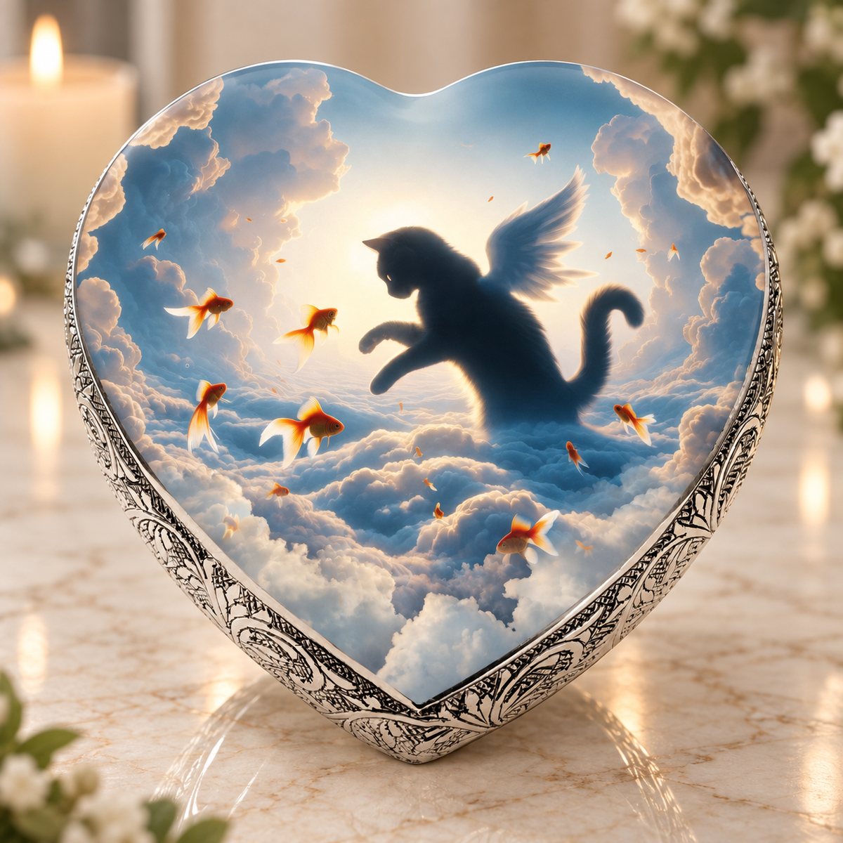 Solar Swirl Dark Urns for Cats & Cat Urns for Ashes
