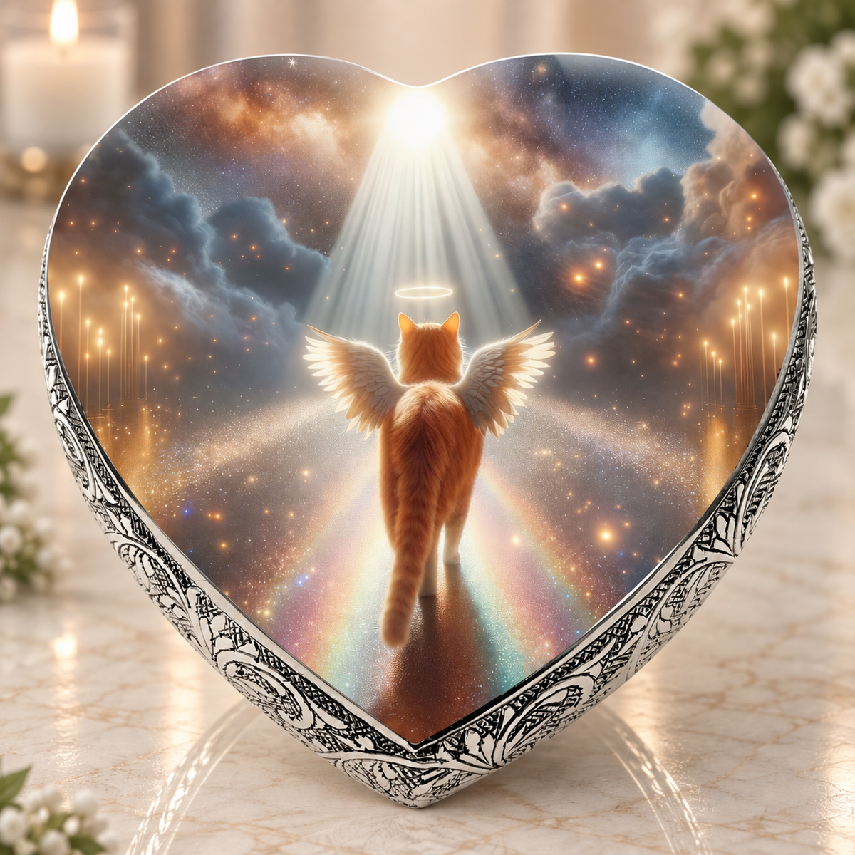 Stellar Silk Orange Cat Urns & Cremation Urns for Cats