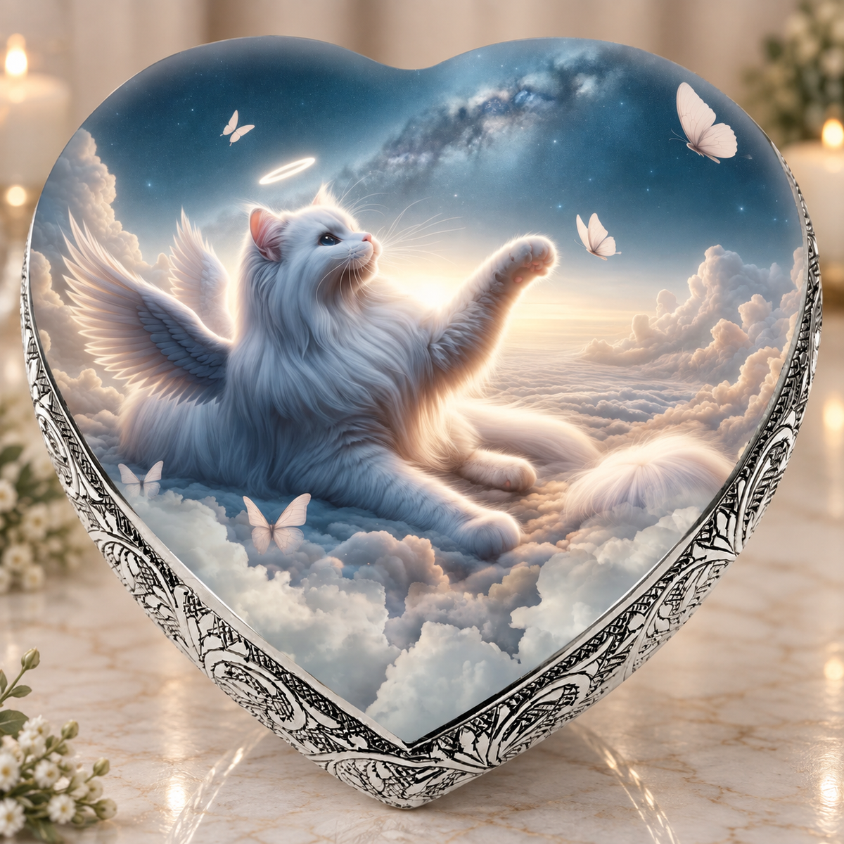 Celestial Cloud Cat Urns for Ashes & Cat Cremation Urn