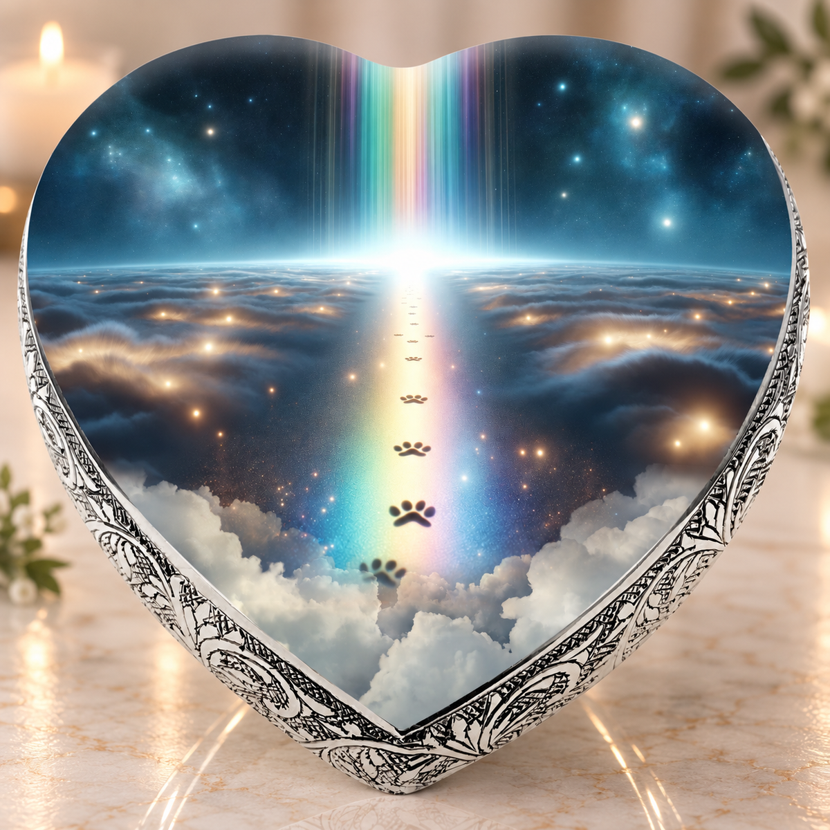 Rainbow Bridge Paw Prints Urns for Cats & Cat Urns for Ashes