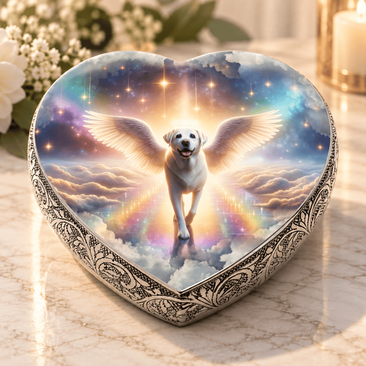 Labrador Retriever Dog Urn - Rainbow Arc Urn for Dog Ashes