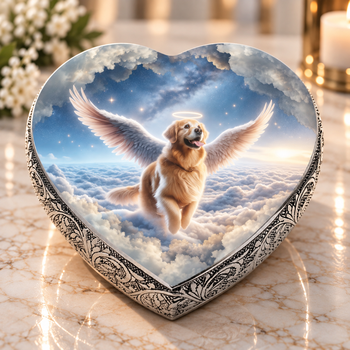 Golden Retriever Urn - Dog Urn Angelic Veil Urn for Dog Ashes