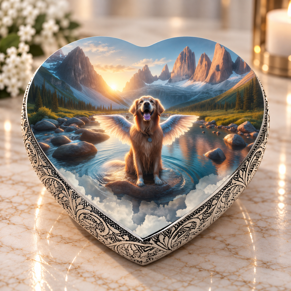 Golden Retriever Urn - Dog Urn Crystal Waters Urn for Dog Ashes