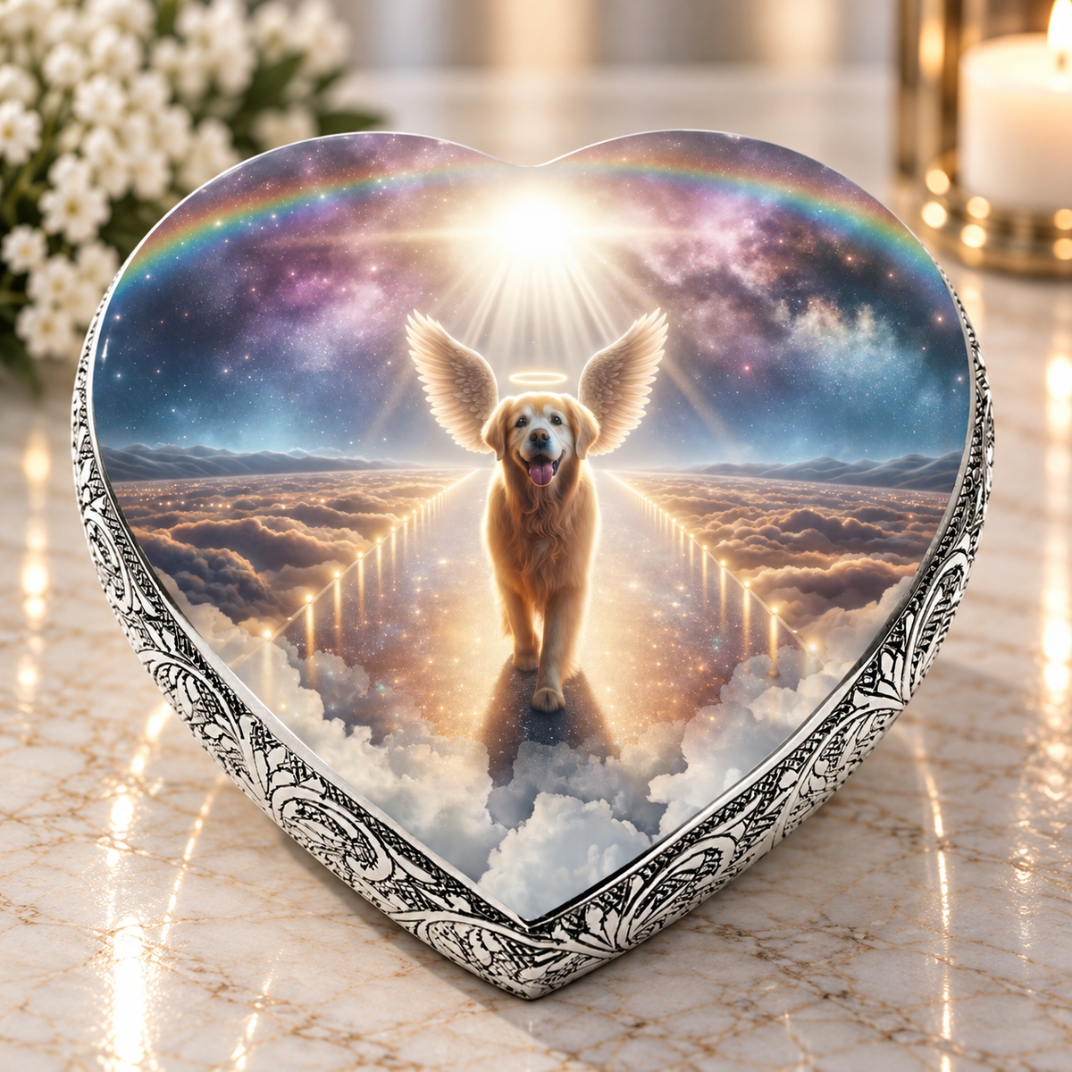 Golden Retriever Urn - Dog Urn Rainbow Bridge Urn for Dog Ashes