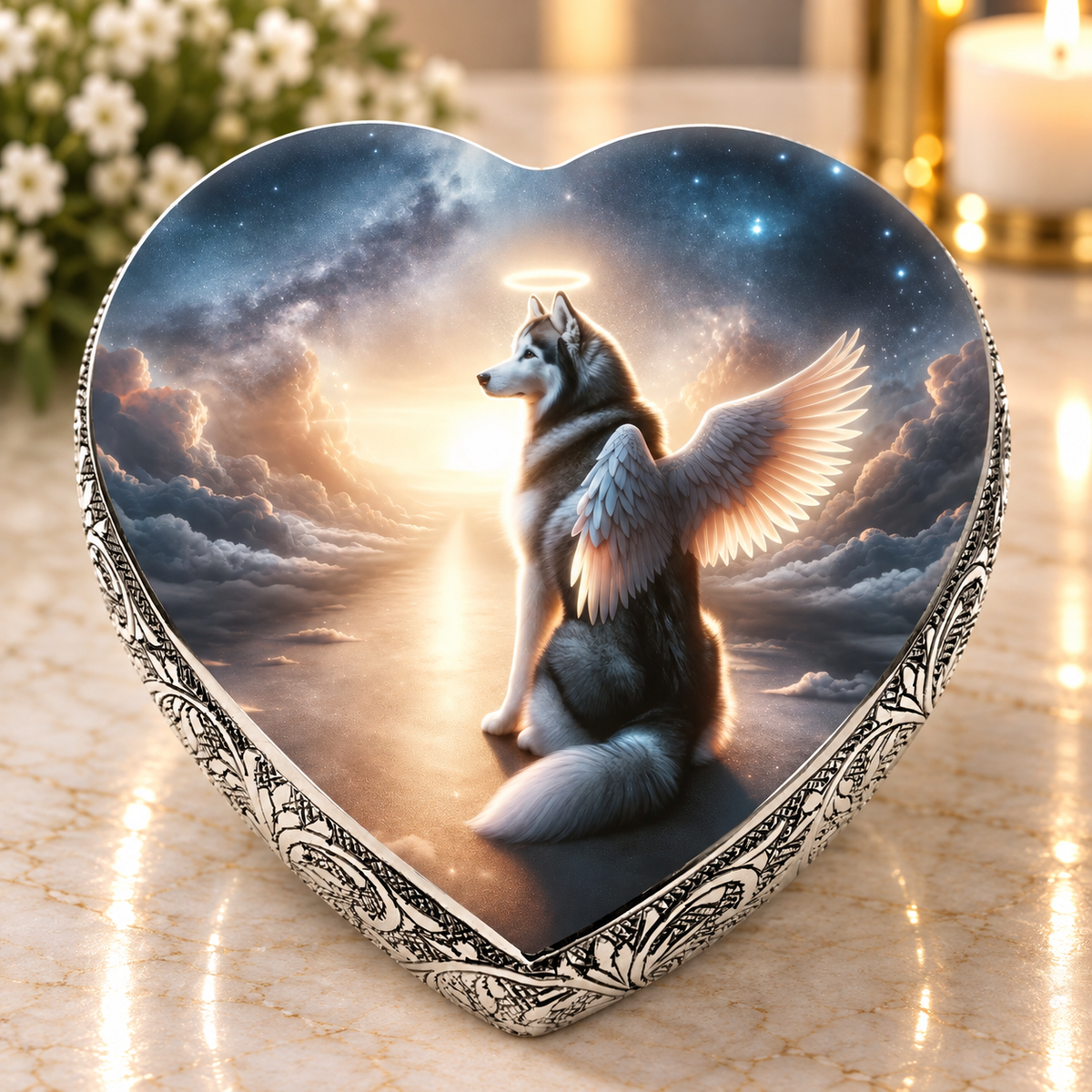 Siberian Husky Urn - Dog Urn - Divine Panorama Dog Urn