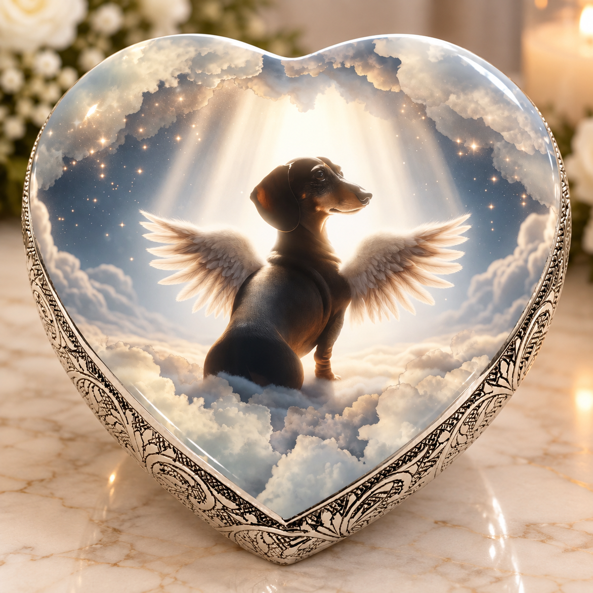 Dachshund Urn - Dog Urn - Celestial Elegance Dog Urn