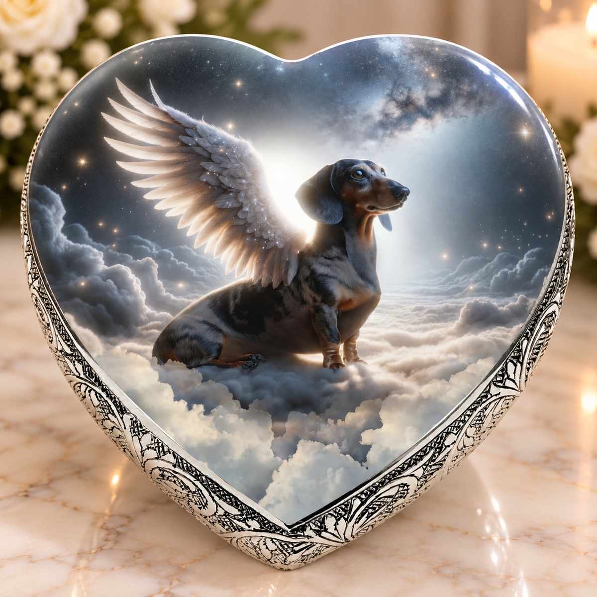 Dachshund Urn - Dog Urn - Heavenly Splendor Dog Urn