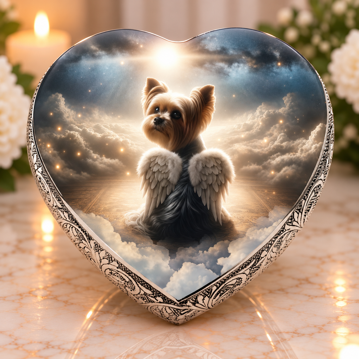 Yorkshire Terrier Urn - Dog Urn- Celestial Radiance Dog Urn