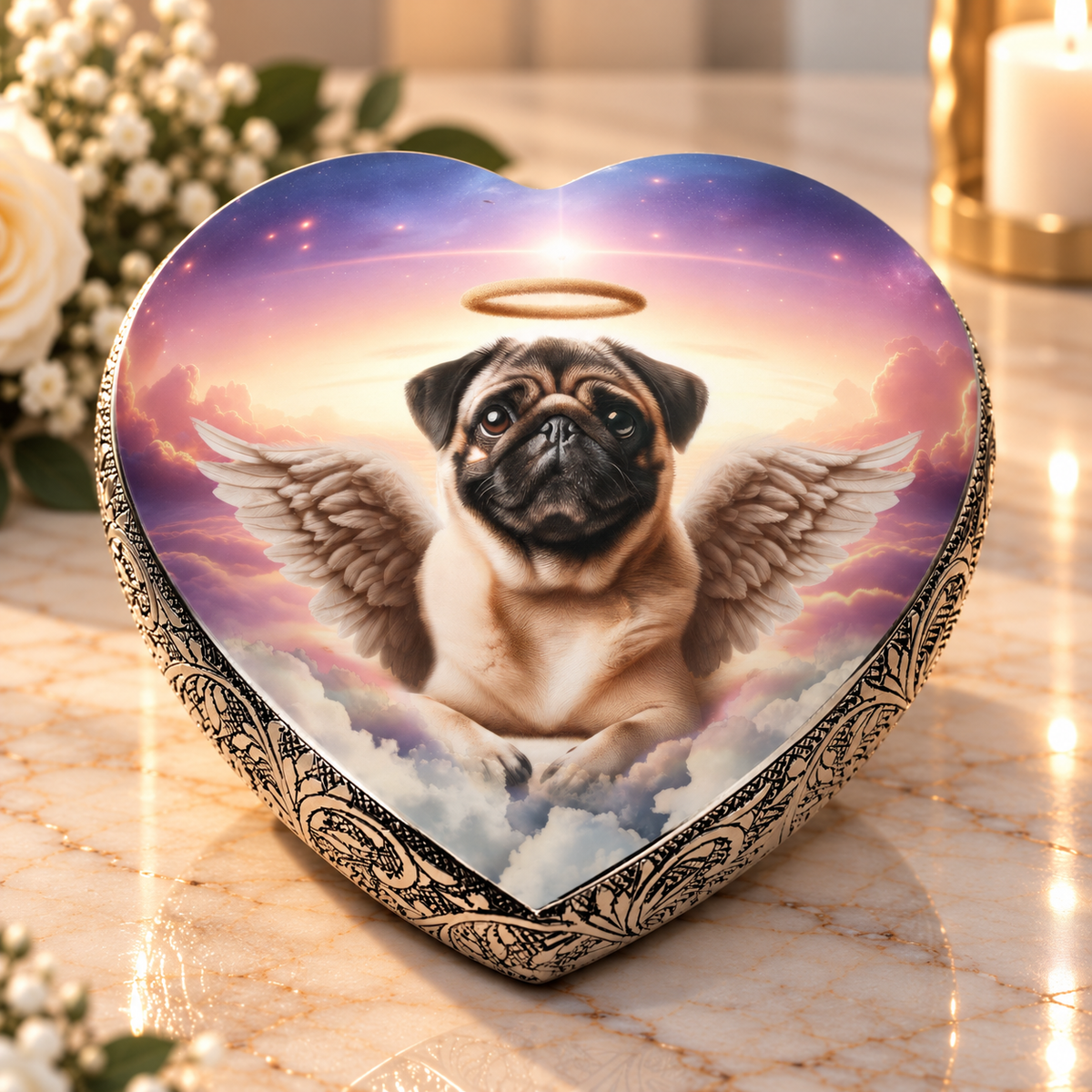 Pug Urn - Dog Urn - Angelic Atmosphere Dog Urn