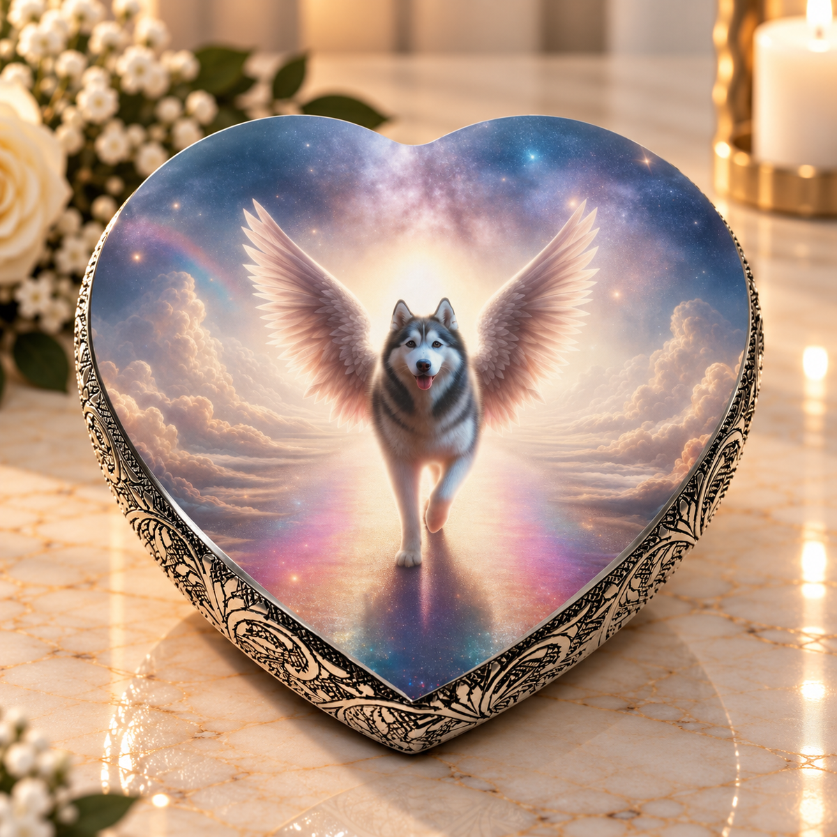 Husky Urn - Dog Urn - Rainbow Bridge Dog Urn