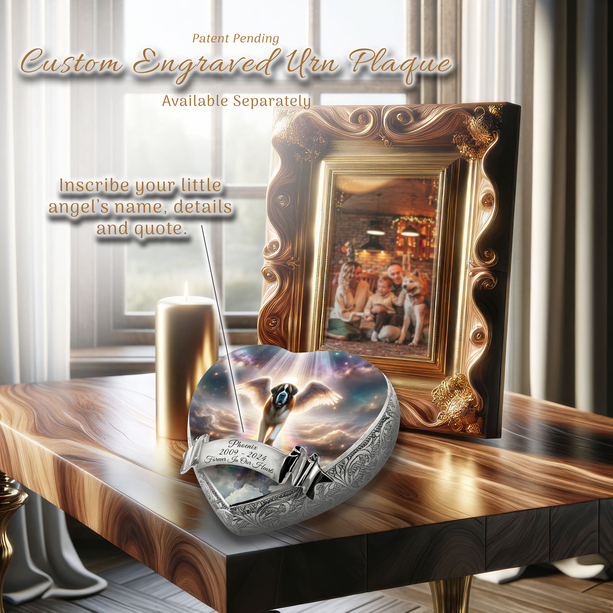 St Bernard Urn - Dog Urn Rainbow Bridge Urn for Dog Ashes